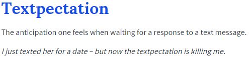 Textpectation: A Definition